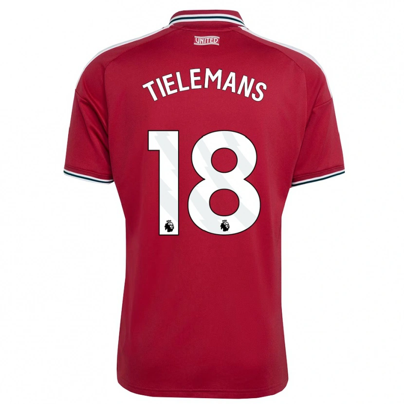 Danxen Pánské Youri Tielemans #18 Červená Žlutá Bílá Domů Hráčské Dresy 2026/27 Dres
