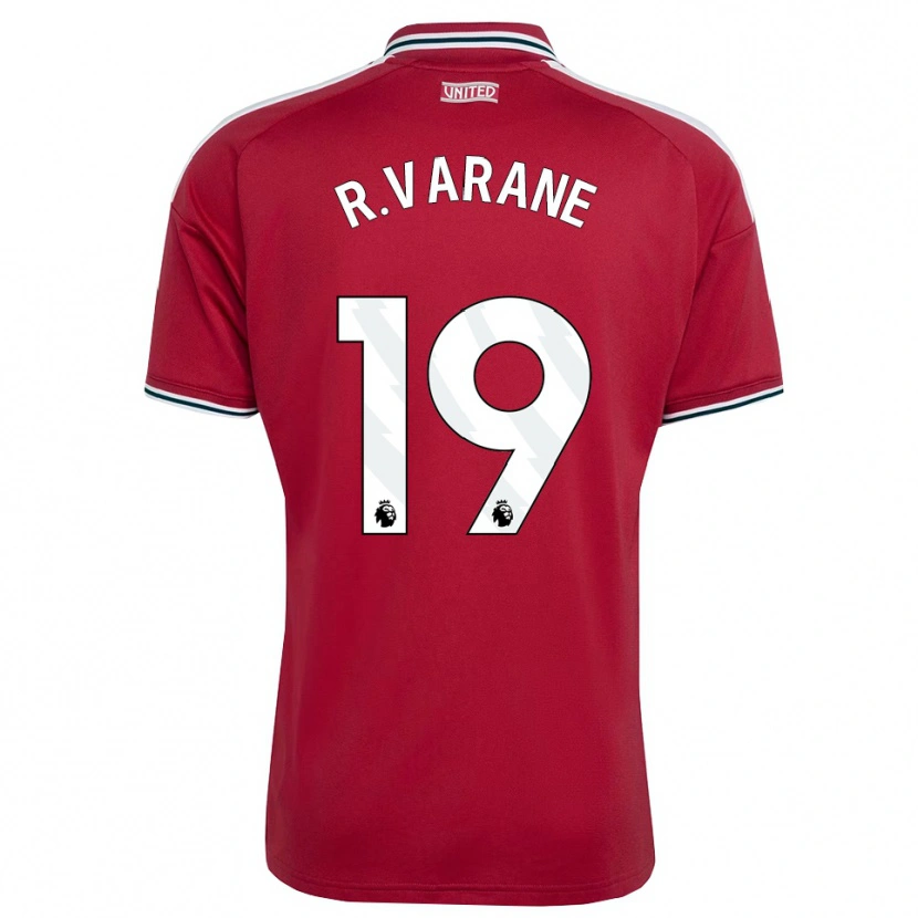 Danxen Pánské Raphael Varane #19 Červená Žlutá Bílá Domů Hráčské Dresy 2026/27 Dres