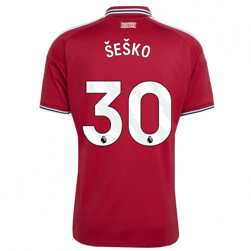 Danxen Pánské Benjamin Sesko #30 Červená Žlutá Bílá Domů Hráčské Dresy 2026/27 Dres