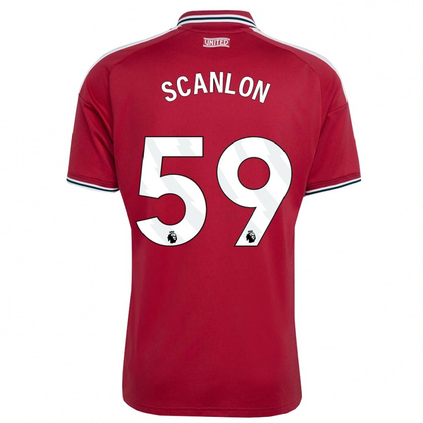 Danxen Pánské James Scanlon #59 Červená Žlutá Bílá Domů Hráčské Dresy 2026/27 Dres