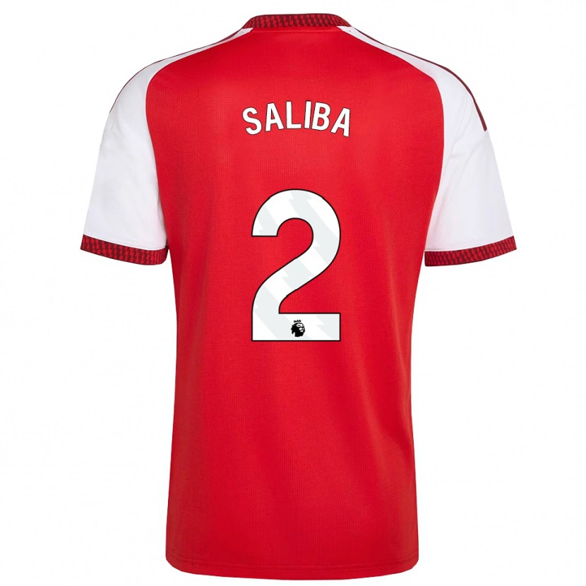 Danxen Pánské William Saliba #2 Červená Bílá Černá Domů Hráčské Dresy 2026/27 Dres
