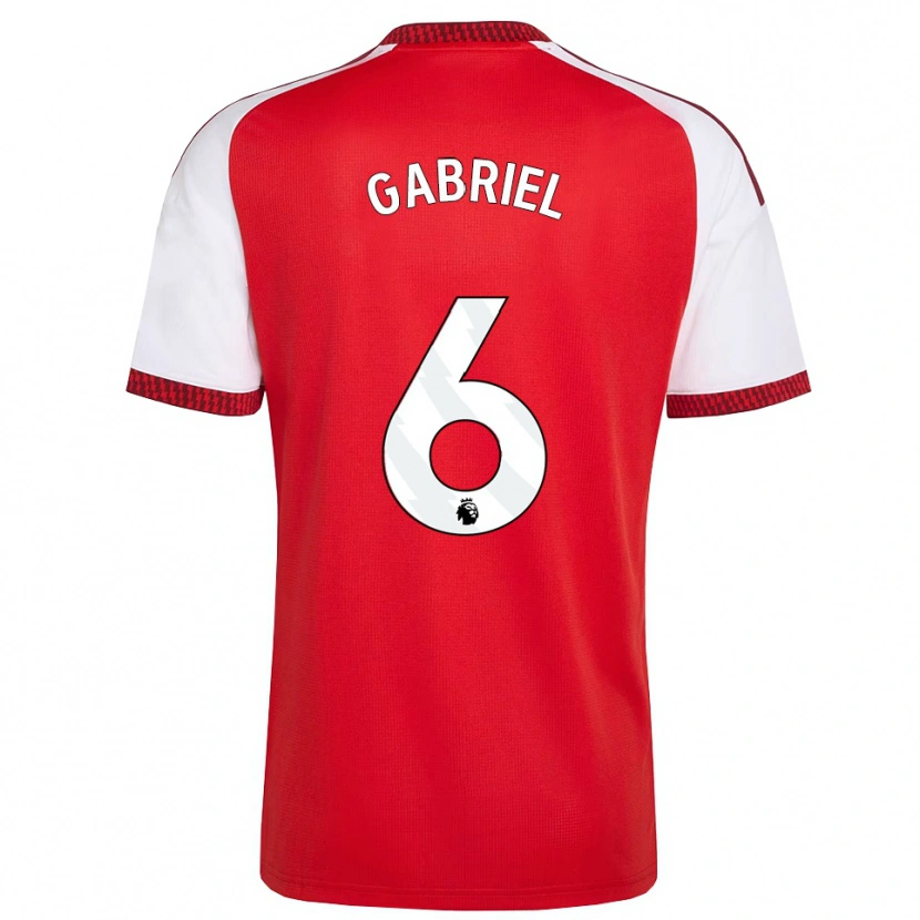 Danxen Pánské Gabriel Magalhães #6 Červená Bílá Černá Domů Hráčské Dresy 2026/27 Dres