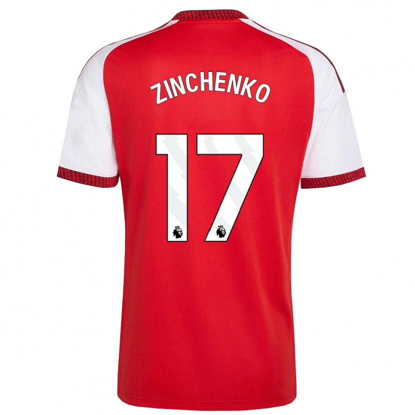 Danxen Pánské Oleksandr Zinchenko #17 Červená Bílá Černá Domů Hráčské Dresy 2026/27 Dres