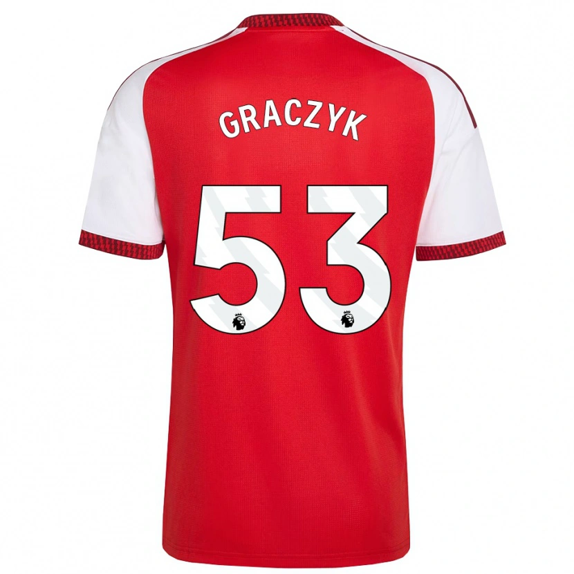 Danxen Pánské Hubert Graczyk #53 Červená Bílá Černá Domů Hráčské Dresy 2026/27 Dres