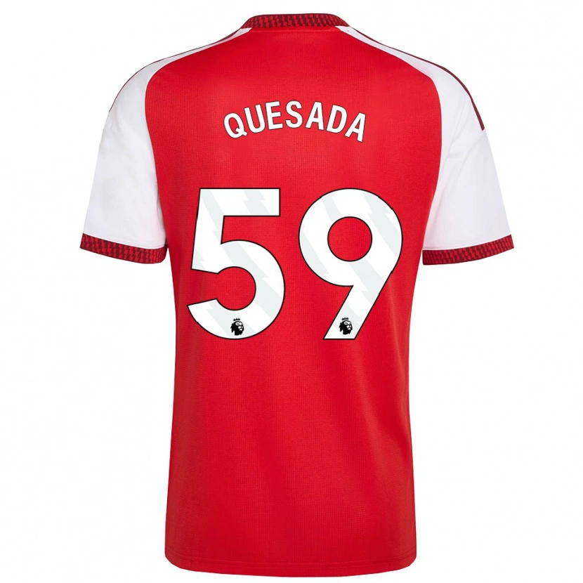 Danxen Pánské Elián Quesada #59 Červená Bílá Černá Domů Hráčské Dresy 2026/27 Dres