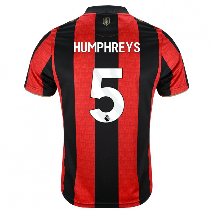 Danxen Pánské Holly Humphreys #5 Zlatavě Rudá Červená Černá Domů Hráčské Dresy 2026/27 Dres