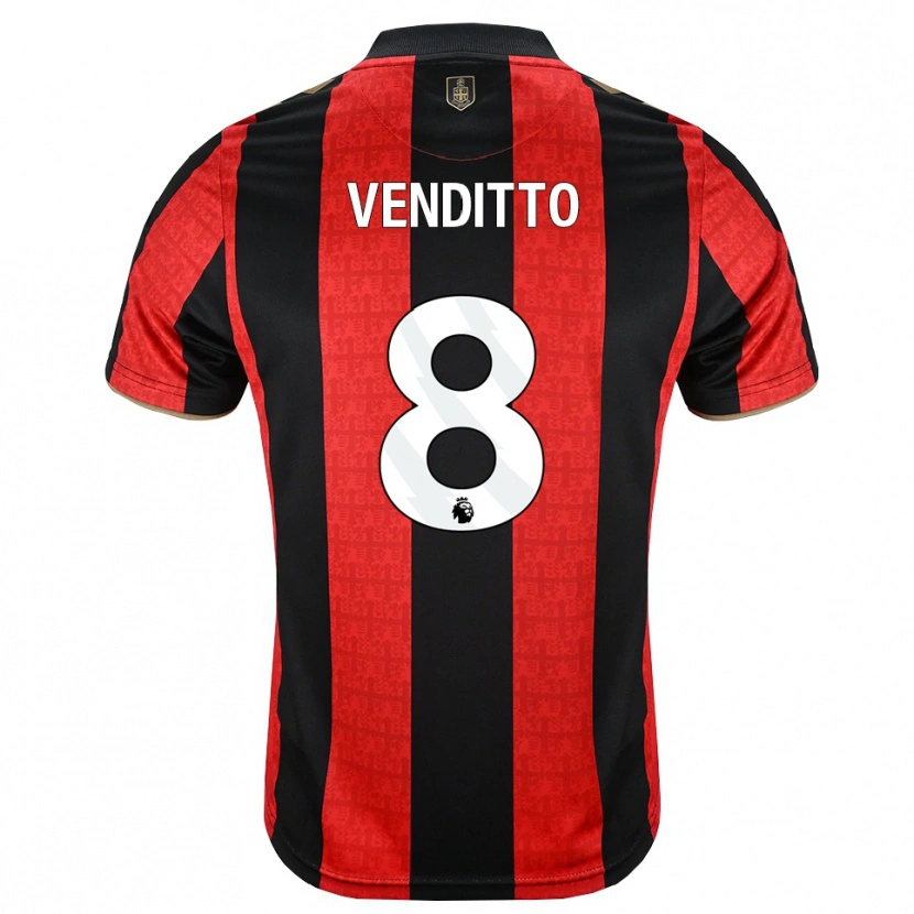 Danxen Pánské Olivia Venditto #8 Zlatavě Rudá Červená Černá Domů Hráčské Dresy 2026/27 Dres