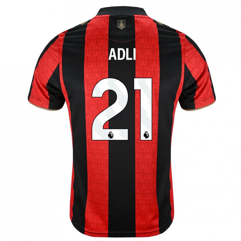 Danxen Pánské Amine Adli #21 Zlatavě Rudá Červená Černá Domů Hráčské Dresy 2026/27 Dres