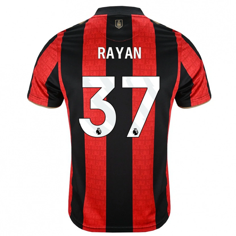 Danxen Pánské Rayan Vitor Simplício Rocha #37 Zlatavě Rudá Červená Černá Domů Hráčské Dresy 2026/27 Dres