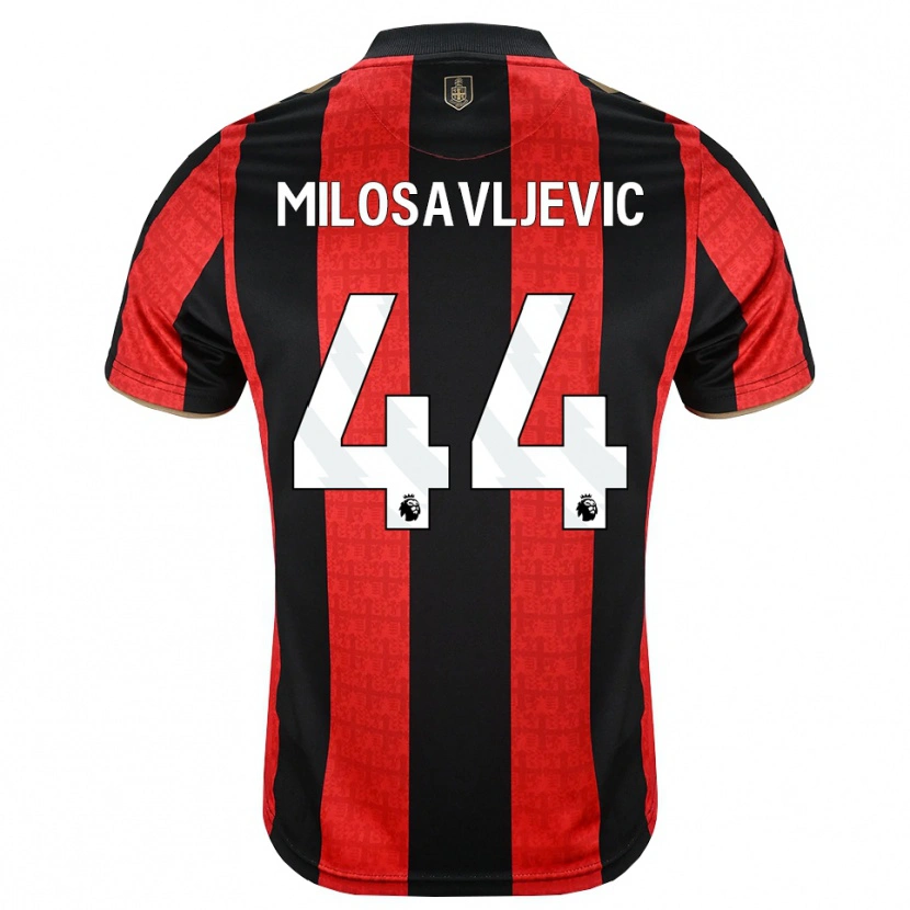 Danxen Pánské Veljko Milosavljevic #44 Zlatavě Rudá Červená Černá Domů Hráčské Dresy 2026/27 Dres