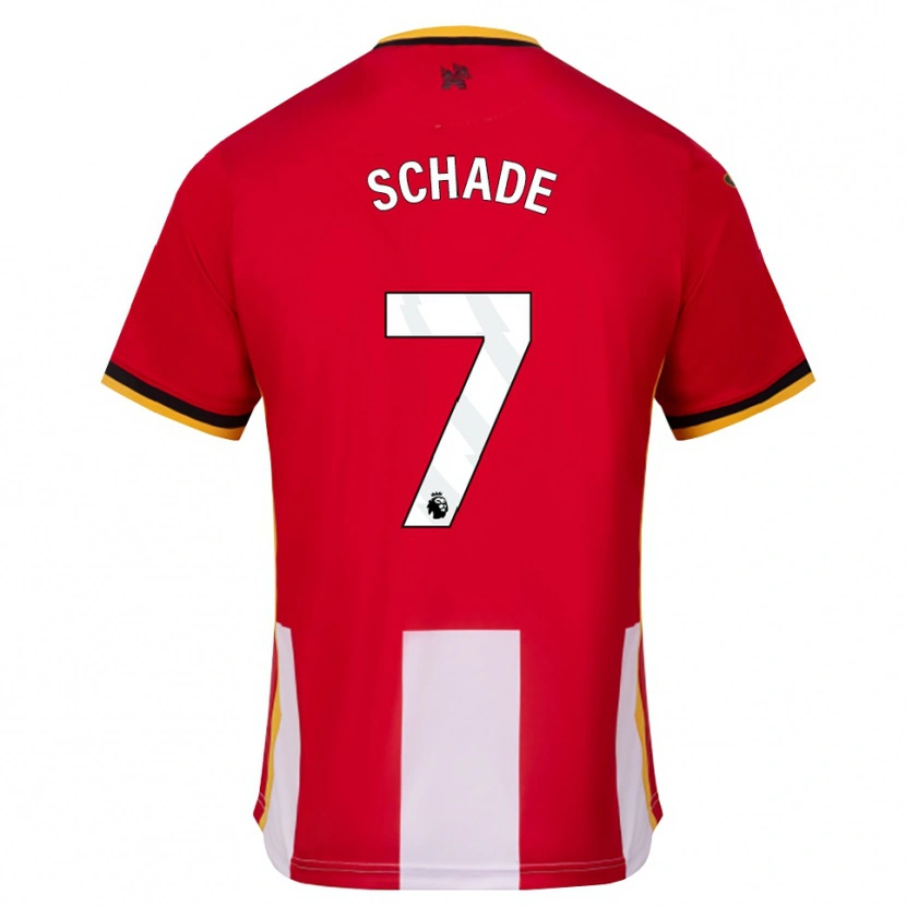 Danxen Pánské Kevin Schade #7 Žlutá Černá Červená Domů Hráčské Dresy 2026/27 Dres
