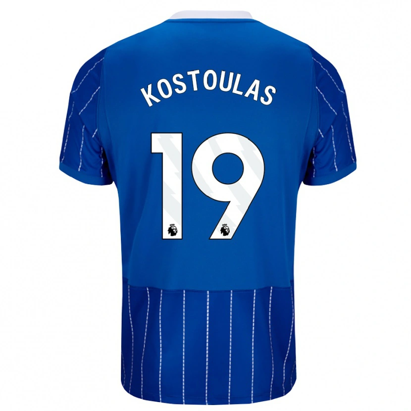 Danxen Pánské Charalampos Kostoulas #19 Středně Modrá Bílá Domů Hráčské Dresy 2026/27 Dres