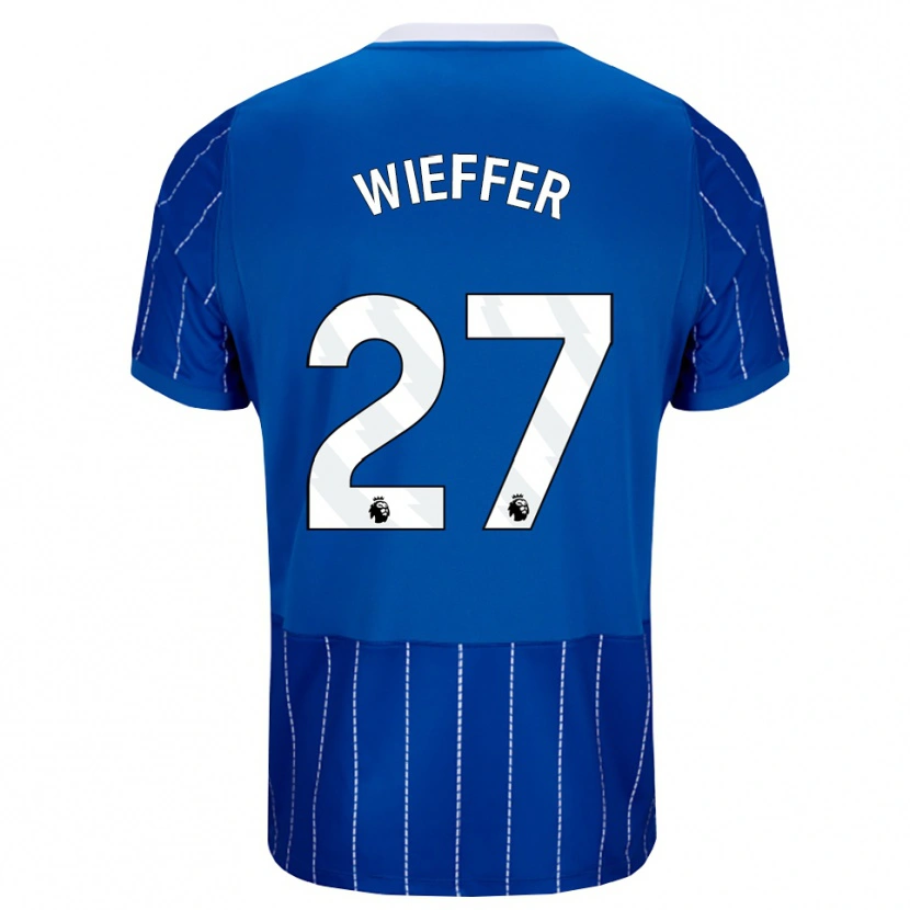 Danxen Pánské Mats Wieffer #27 Středně Modrá Bílá Domů Hráčské Dresy 2026/27 Dres