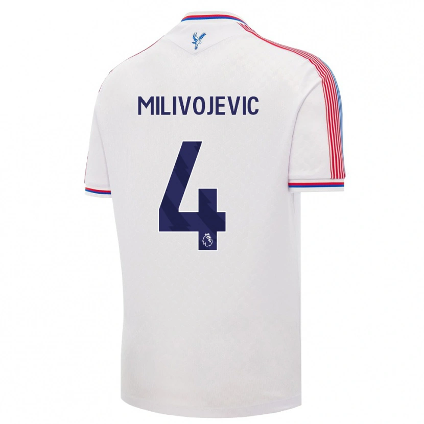 Danxen Pánské Luka Milivojevic #4 Bílá Červená Modrá Domů Hráčské Dresy 2026/27 Dres