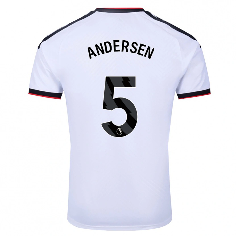 Danxen Pánské Joachim Andersen #5 Bílá Černá Červená Domů Hráčské Dresy 2026/27 Dres