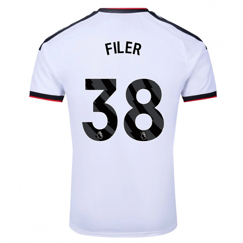 Danxen Pánské Maddie Filer #38 Bílá Černá Červená Domů Hráčské Dresy 2026/27 Dres