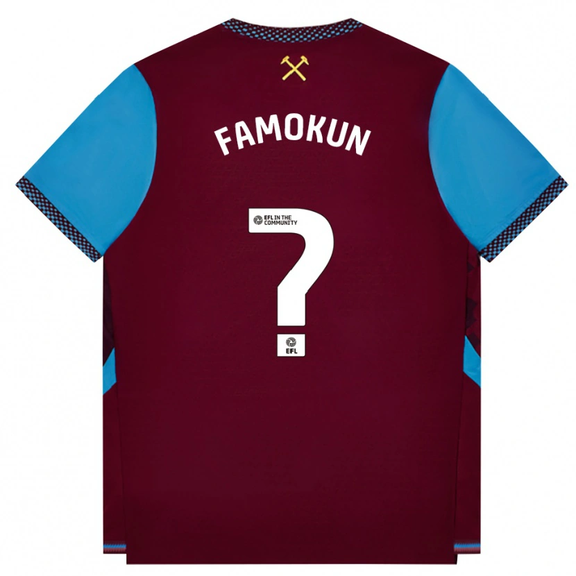 Danxen Pánské Emmanuel Famokun #0 Vínově Červená Modrá Chodníčková Domů Hráčské Dresy 2026/27 Dres