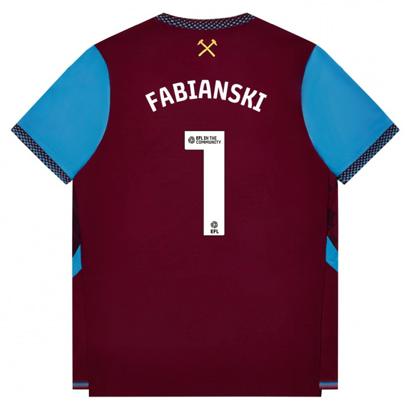 Danxen Pánské Lukasz Fabianski #1 Vínově Červená Modrá Chodníčková Domů Hráčské Dresy 2026/27 Dres