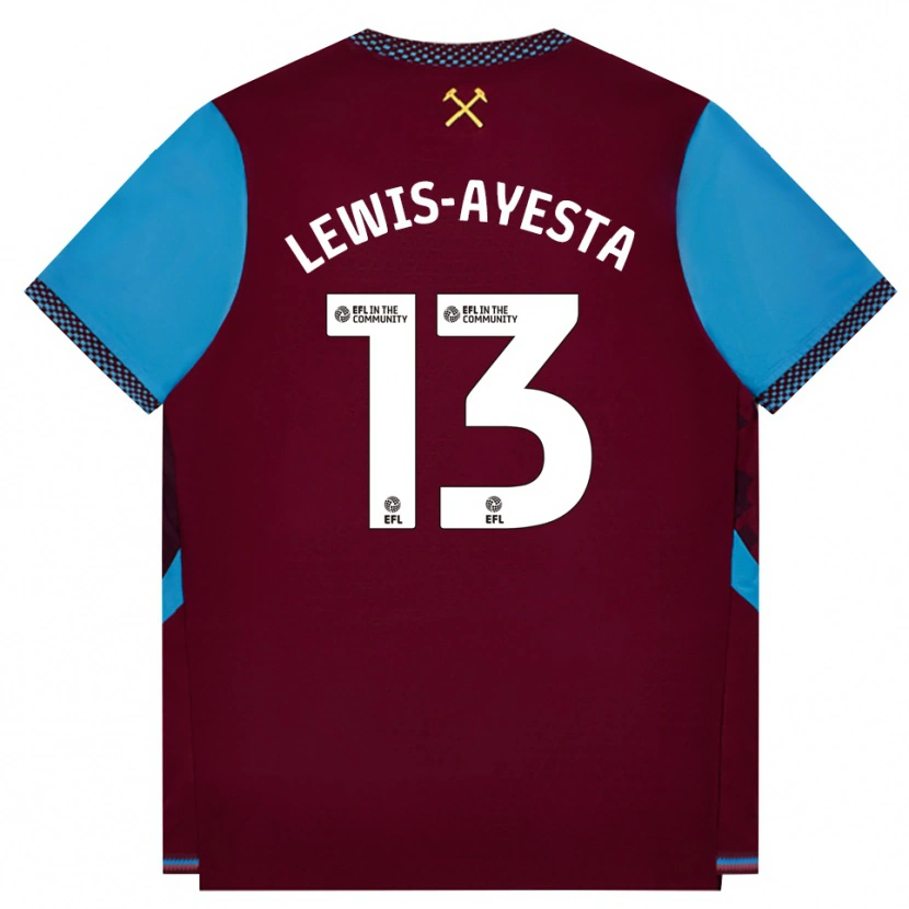 Danxen Pánské Felix Lewis-Ayesta #13 Vínově Červená Modrá Chodníčková Domů Hráčské Dresy 2026/27 Dres