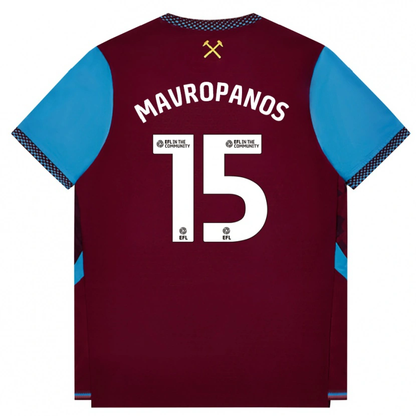 Danxen Pánské Konstantinos Mavropanos #15 Vínově Červená Modrá Chodníčková Domů Hráčské Dresy 2026/27 Dres