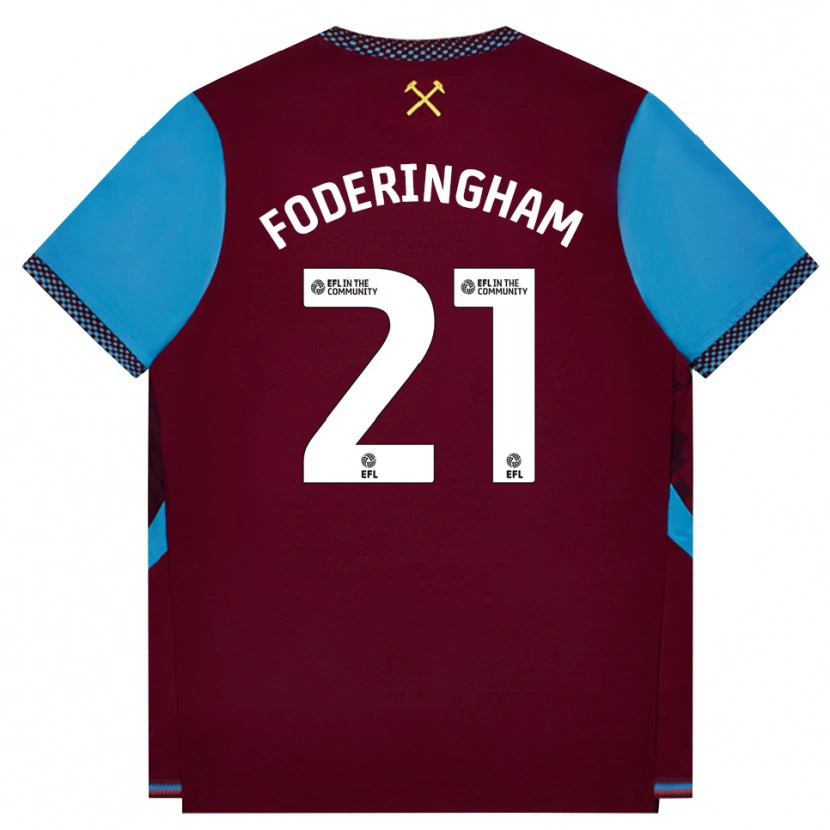Danxen Pánské Wes Foderingham #21 Vínově Červená Modrá Chodníčková Domů Hráčské Dresy 2026/27 Dres