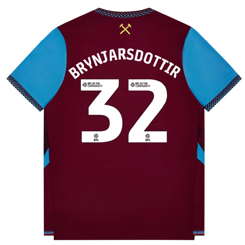 Danxen Pánské Dagny Brynjarsdottir #32 Vínově Červená Modrá Chodníčková Domů Hráčské Dresy 2026/27 Dres