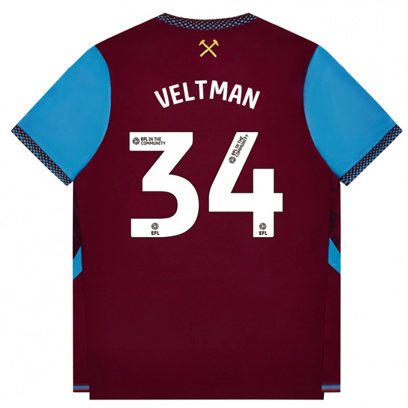 Danxen Pánské Joël Veltman #34 Vínově Červená Modrá Chodníčková Domů Hráčské Dresy 2026/27 Dres