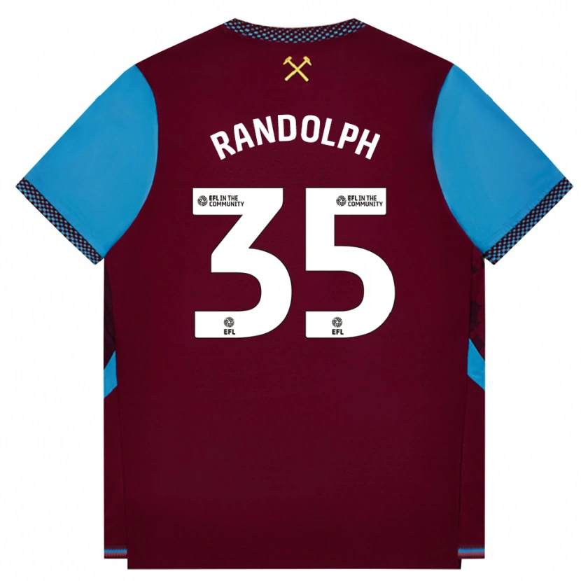 Danxen Pánské Darren Randolph #35 Vínově Červená Modrá Chodníčková Domů Hráčské Dresy 2026/27 Dres