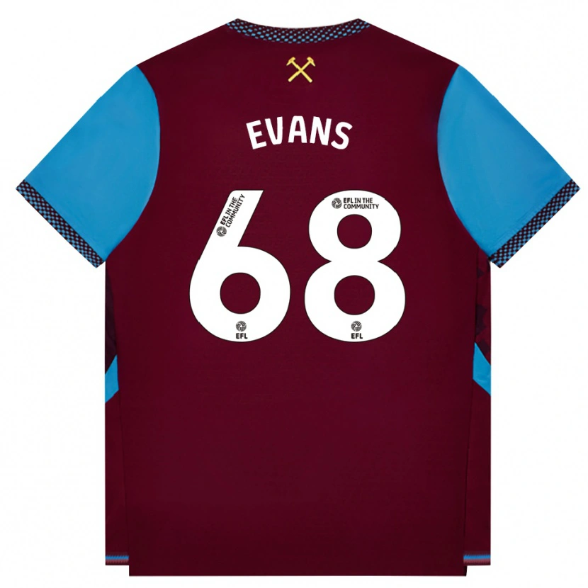 Danxen Pánské Isaac Evans #68 Vínově Červená Modrá Chodníčková Domů Hráčské Dresy 2026/27 Dres