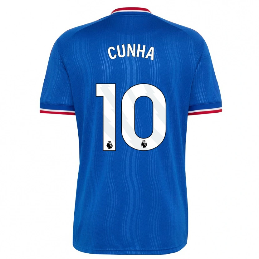Danxen Pánské Matheus Cunha #10 Modrá Bílá Červená Daleko Hráčské Dresy 2026/27 Dres