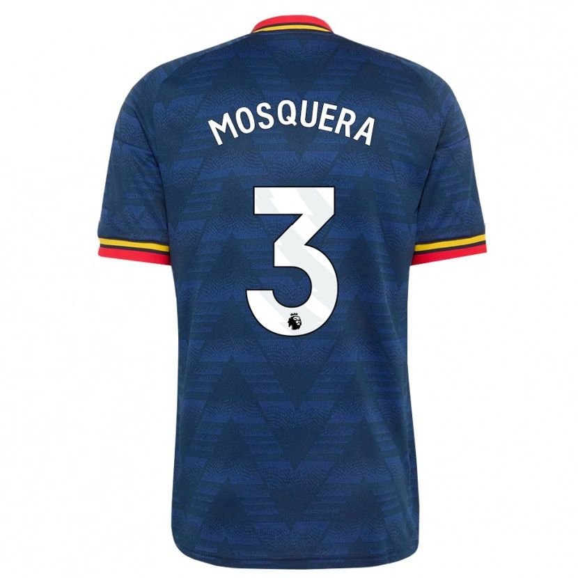 Danxen Pánské Cristhian Mosquera #3 Půlnoční Modrá Žlutá Červená Daleko Hráčské Dresy 2026/27 Dres