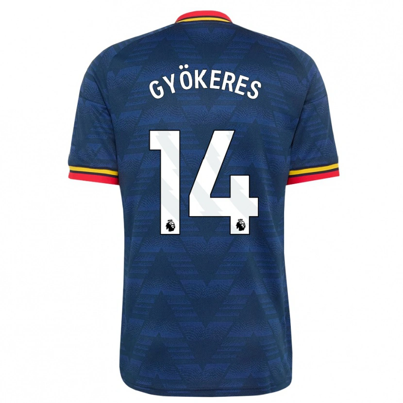 Danxen Pánské Viktor Gyökeres #14 Půlnoční Modrá Žlutá Červená Daleko Hráčské Dresy 2026/27 Dres