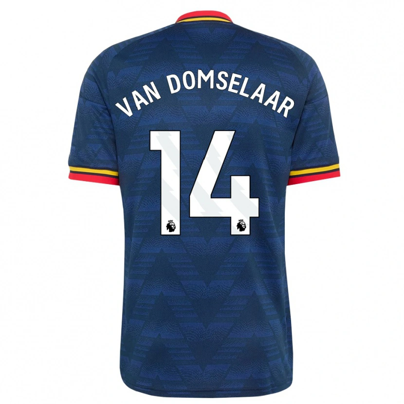 Danxen Pánské Daphne Van Domselaar #14 Půlnoční Modrá Žlutá Červená Daleko Hráčské Dresy 2026/27 Dres