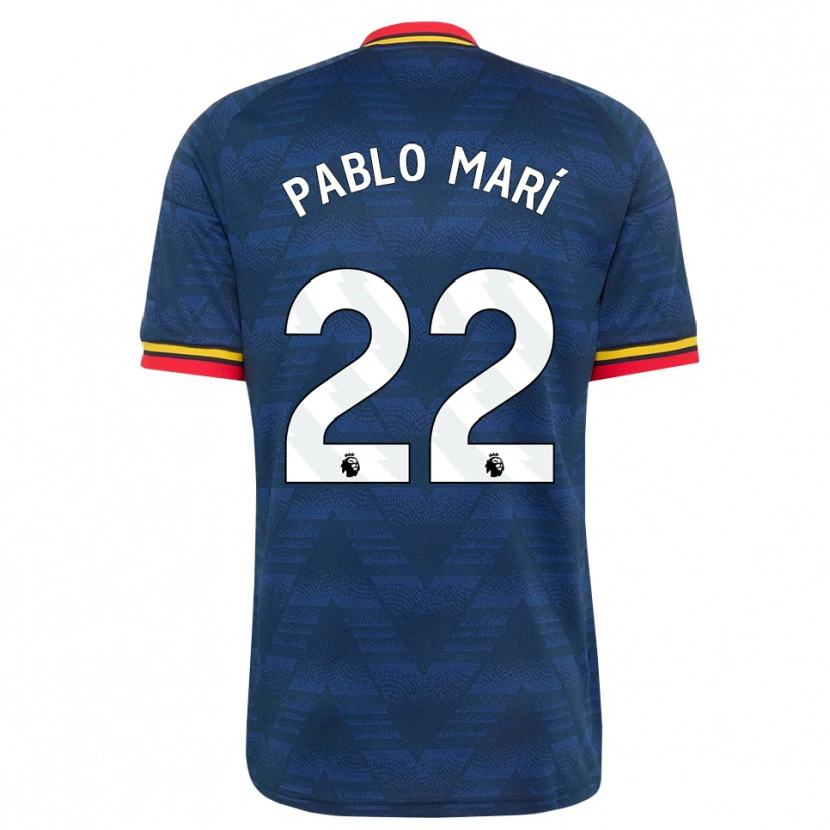Danxen Pánské Pablo Mari #22 Půlnoční Modrá Žlutá Červená Daleko Hráčské Dresy 2026/27 Dres