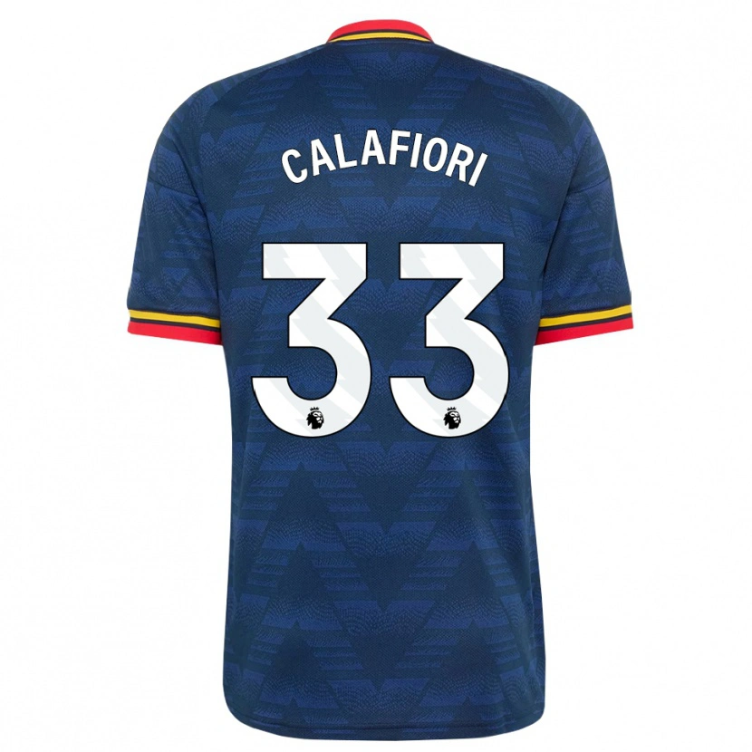Danxen Pánské Riccardo Calafiori #33 Půlnoční Modrá Žlutá Červená Daleko Hráčské Dresy 2026/27 Dres