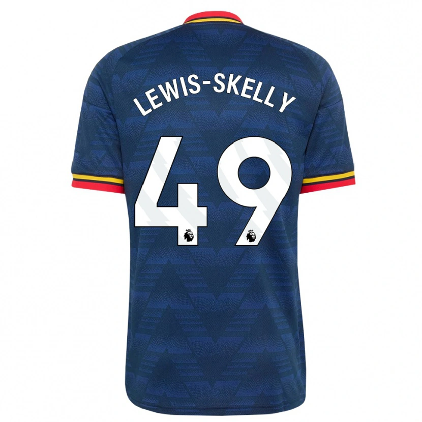 Danxen Pánské Myles Lewis-Skelly #49 Půlnoční Modrá Žlutá Červená Daleko Hráčské Dresy 2026/27 Dres