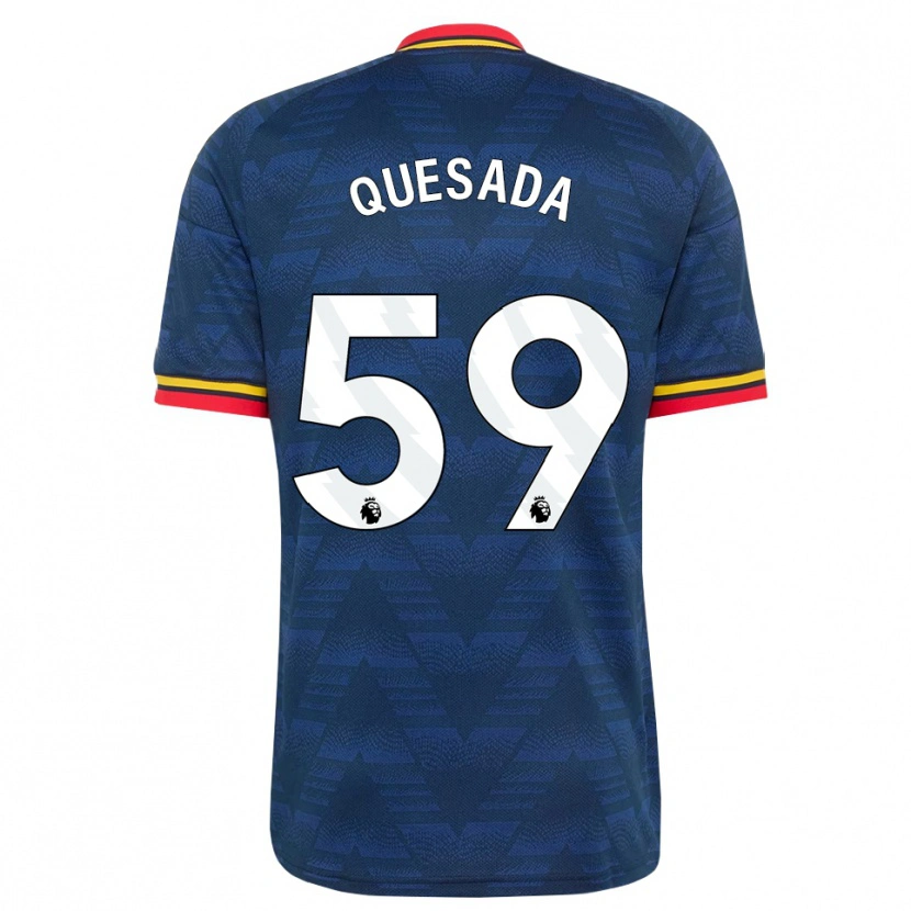 Danxen Pánské Elián Quesada #59 Půlnoční Modrá Žlutá Červená Daleko Hráčské Dresy 2026/27 Dres