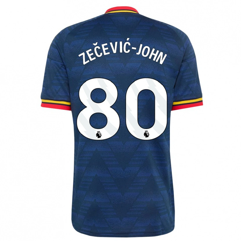 Danxen Pánské Louis Zečević-John #80 Půlnoční Modrá Žlutá Červená Daleko Hráčské Dresy 2026/27 Dres