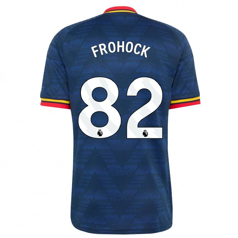 Danxen Pánské Marley Frohock #82 Půlnoční Modrá Žlutá Červená Daleko Hráčské Dresy 2026/27 Dres