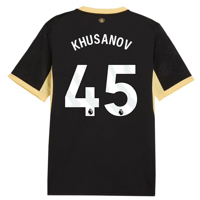 Danxen Pánské Abdukodir Khusanov #45 Černá Žlutá Daleko Hráčské Dresy 2026/27 Dres