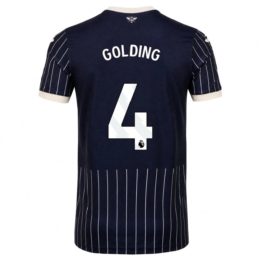 Danxen Pánské Aidan Golding #4 Černá Bílá Daleko Hráčské Dresy 2026/27 Dres