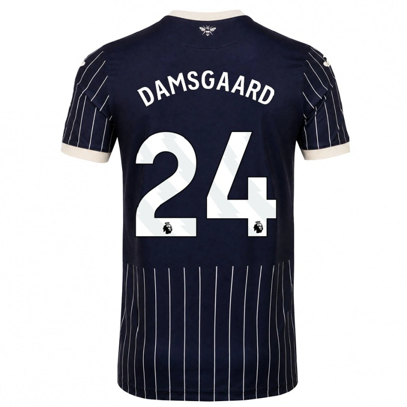 Danxen Pánské Mikkel Damsgaard #24 Černá Bílá Daleko Hráčské Dresy 2026/27 Dres