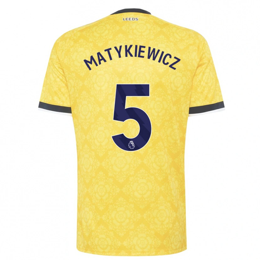 Danxen Pánské Luke Matykiewicz #5 Žlutá Bílá Černá Daleko Hráčské Dresy 2026/27 Dres