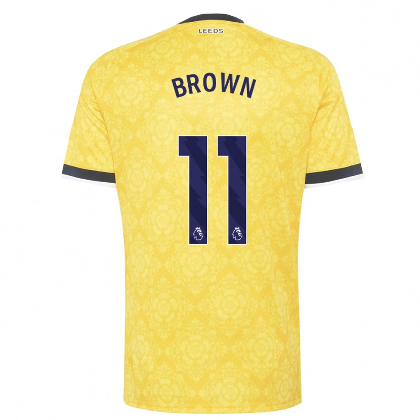 Danxen Pánské Abbie Brown #11 Žlutá Bílá Černá Daleko Hráčské Dresy 2026/27 Dres