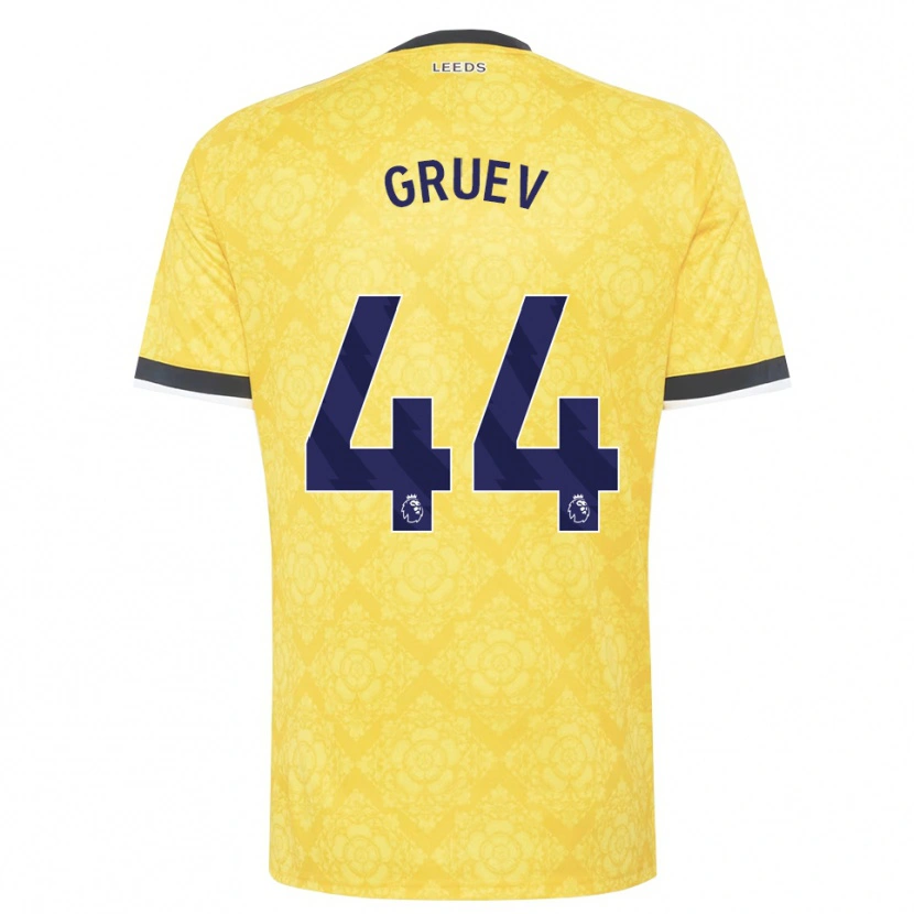 Danxen Pánské Ilia Gruev #44 Žlutá Bílá Černá Daleko Hráčské Dresy 2026/27 Dres