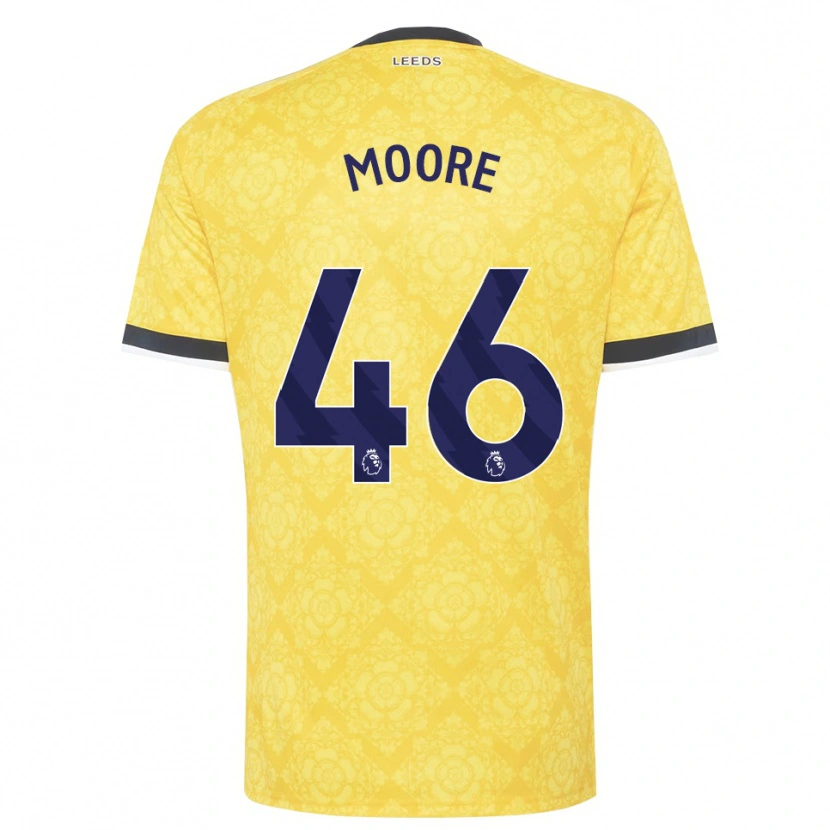 Danxen Pánské Kris Moore #46 Žlutá Bílá Černá Daleko Hráčské Dresy 2026/27 Dres