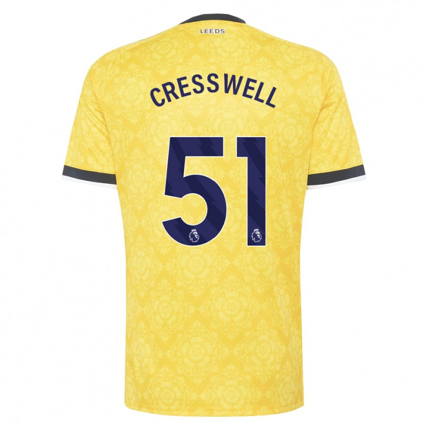 Danxen Pánské Alfie Cresswell #51 Žlutá Bílá Černá Daleko Hráčské Dresy 2026/27 Dres