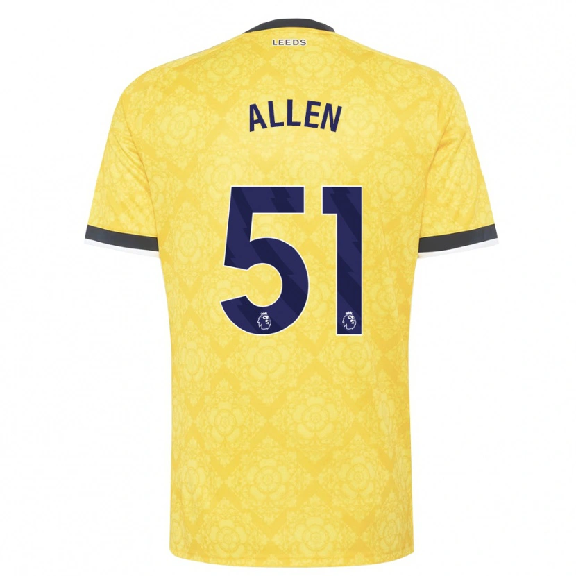 Danxen Pánské Charlie Allen #51 Žlutá Bílá Černá Daleko Hráčské Dresy 2026/27 Dres