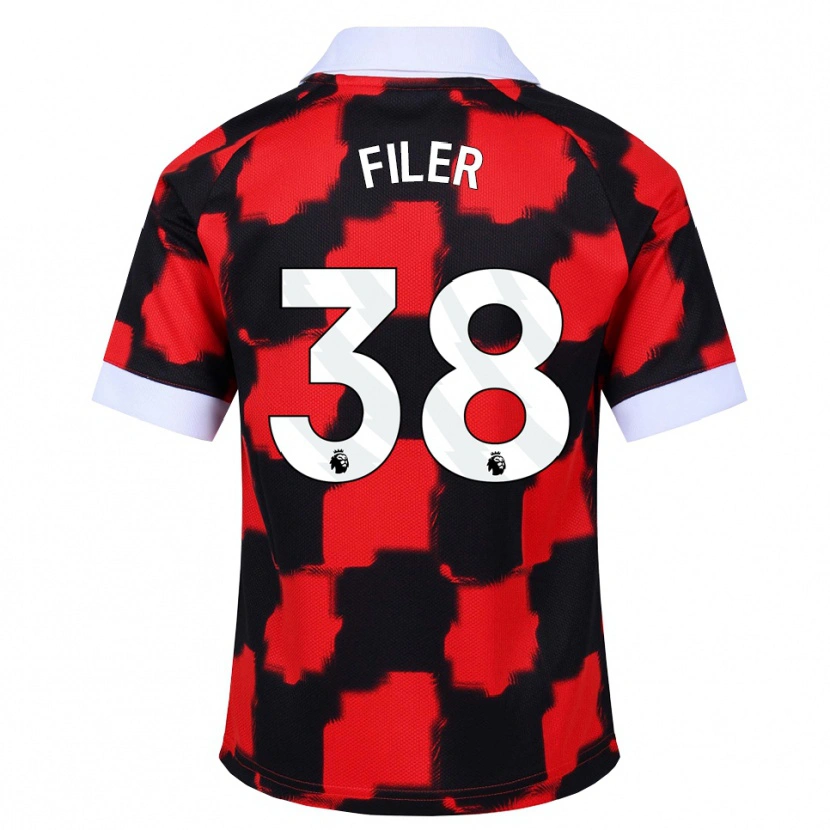 Danxen Pánské Maddie Filer #38 Červená Bílá Černá Daleko Hráčské Dresy 2026/27 Dres
