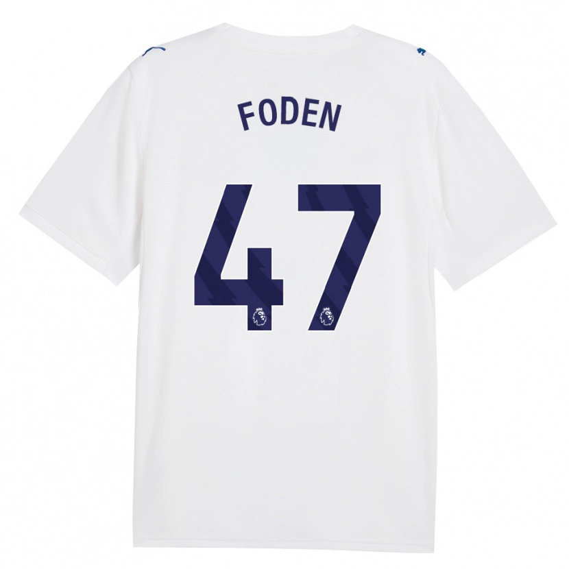 Danxen Pánské Phil Foden #47 Námořní Bílá Třetí Hráčské Dresy 2026/27 Dres